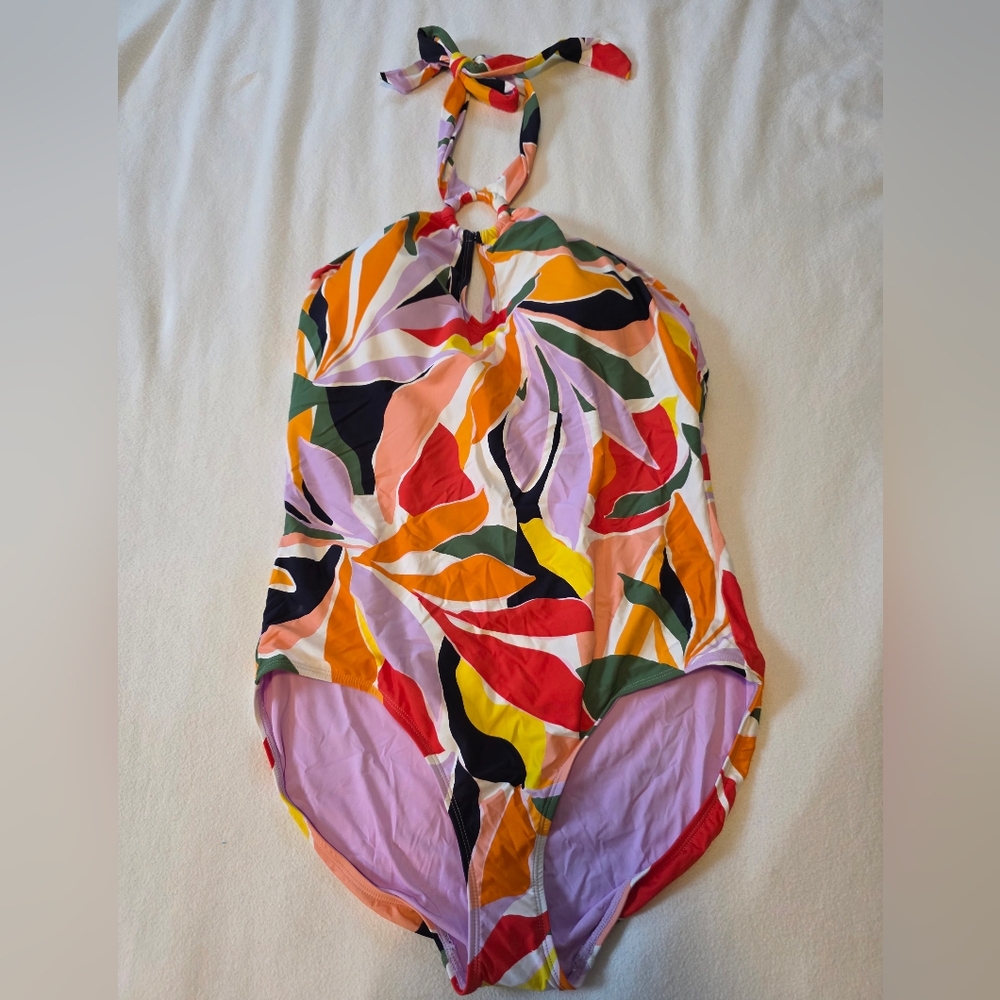 ANNE COLE HALTER ONE PIECE SWIMSUIT NWT